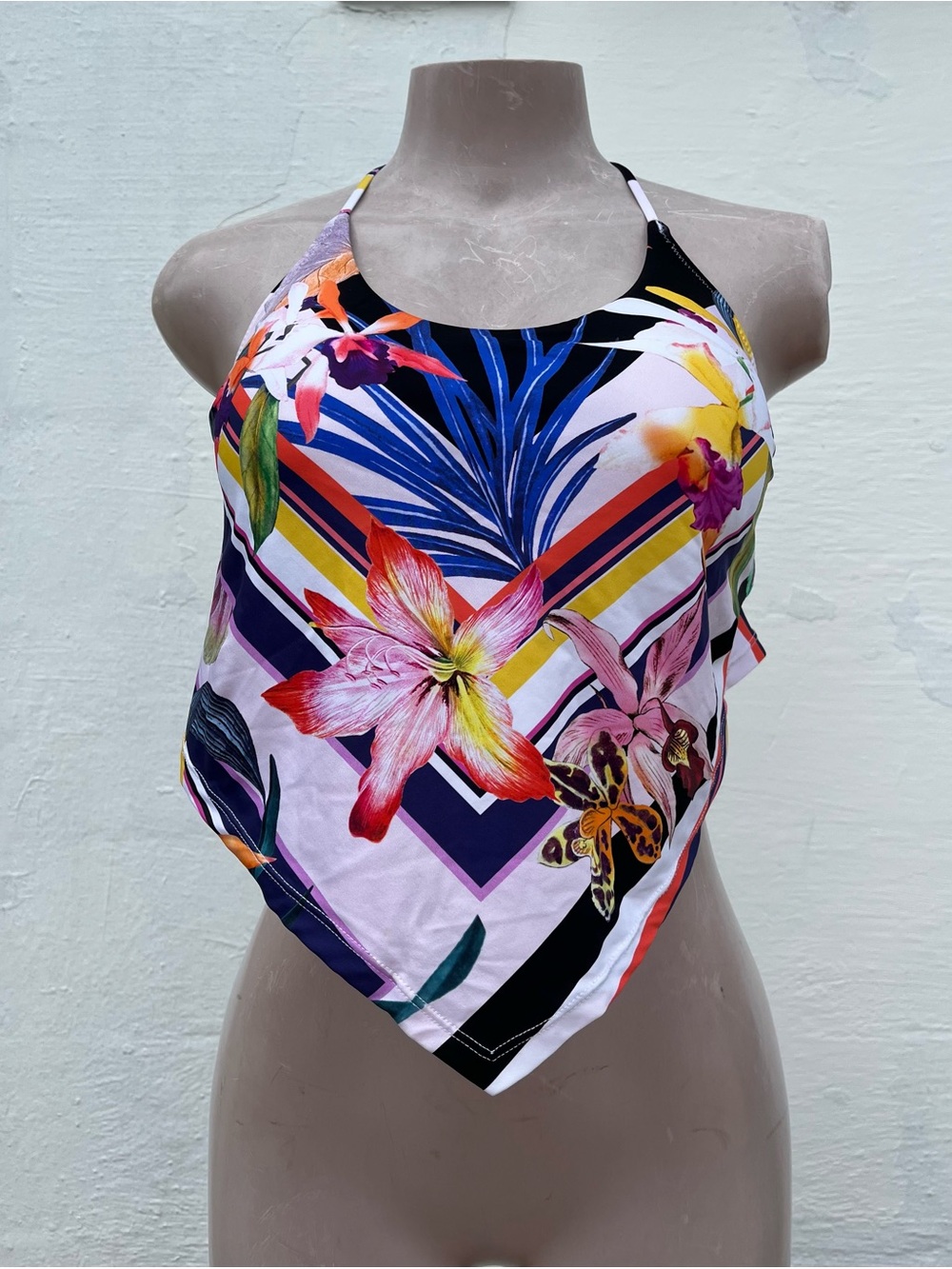Trina Turk Multicolor Floral Halter Swim Top